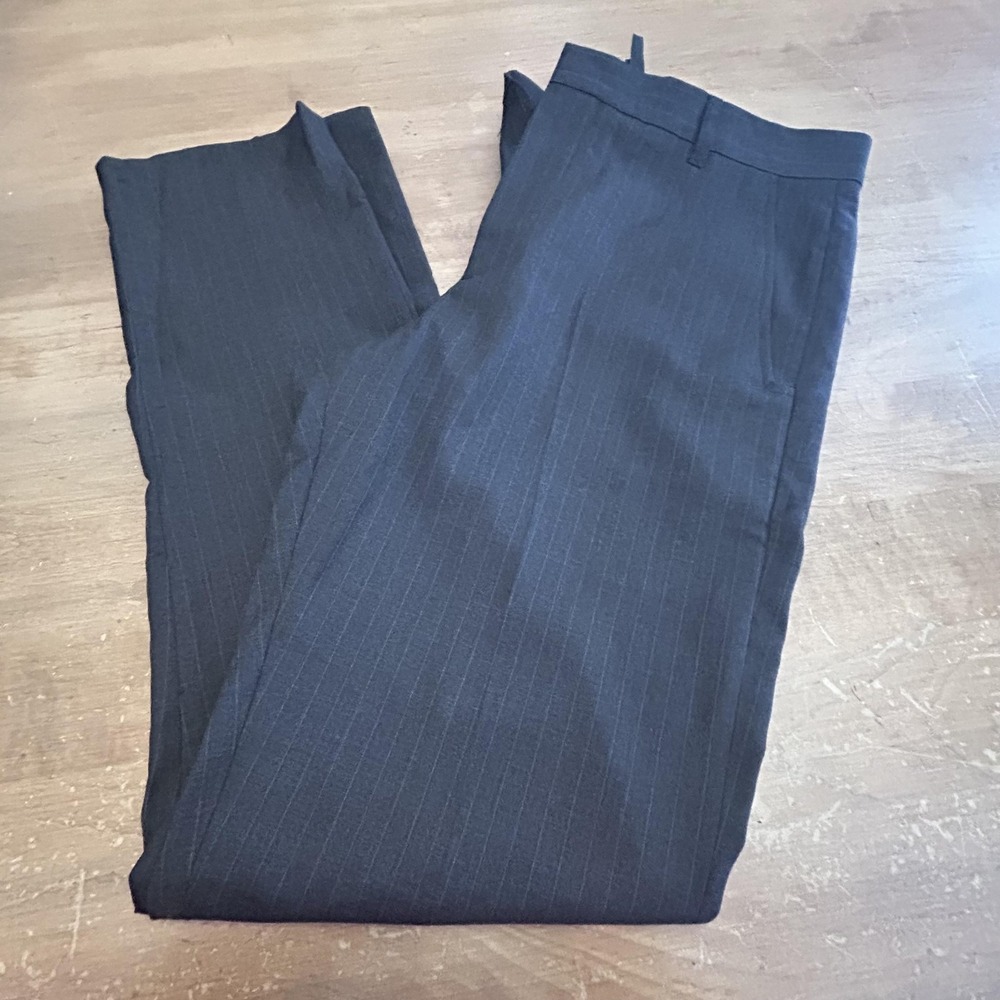 BLK DNM Pants Mens 32x31 Gray‎ Wool Pinstripe Formal Dress Flat Front Trousers
